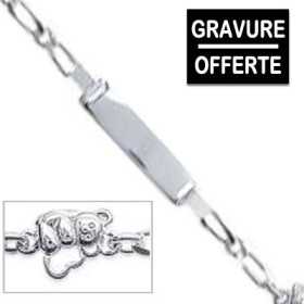	Gourmette bébé en argent avec oursons