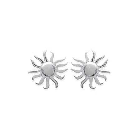 Clous d'oreilles soleil en argent