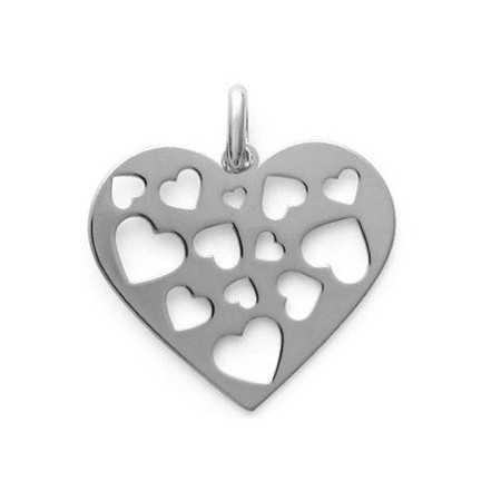 Pendentif argent coeurs dans coeur