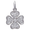 Pendentif argent trèfle à 4 feuille rhodié