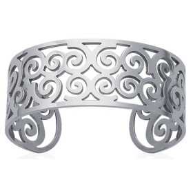 Bracelet jonc acier arabesques ajouré - Bijouterieonline.com