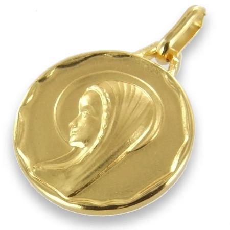 Médaille vierge plaqué or.