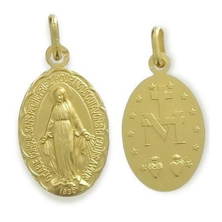 Médaille vièrge miraculeuse plaqué or.