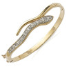 Bracelet serpent plaqué or et oxydes de zirconium
