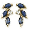 Boucles d'oreilles plaqué or avec oxydes blanc et bleu