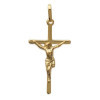 Croix plaqué or avec christ.