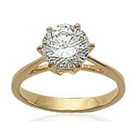 Solitaire plaqué or avec oxydes de zirconium de 8 mm - 2