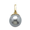 Pendentif plaqué or et perle grise