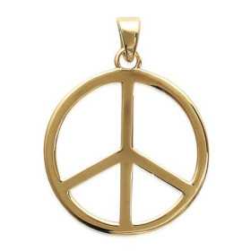 Pendentif peace and love plaqué or grand modele