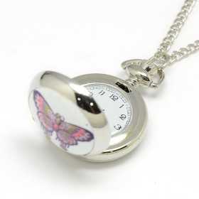 Montre sautoir dame papillon sur porcelaine - Bijouterieonline.com