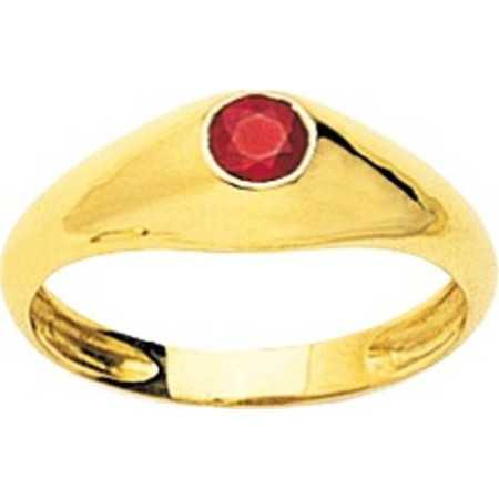 Bague rubis jonc bombé en or