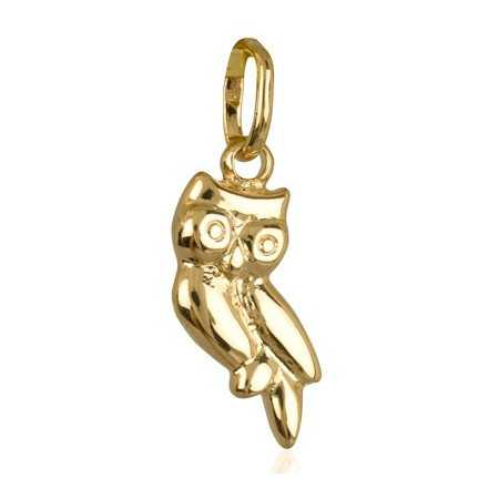 Pendentif plaqué or chouette - Bijouterieonline.com