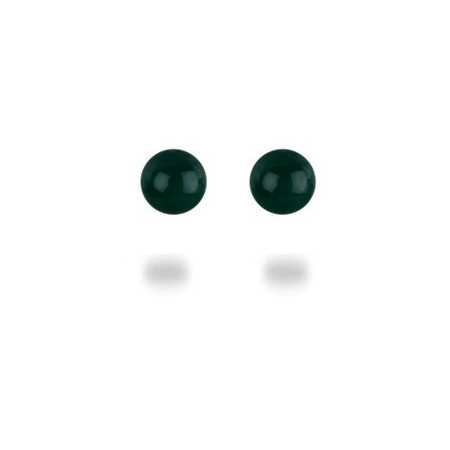 Clous d'oreilles boule d'agate verte de 6 mm