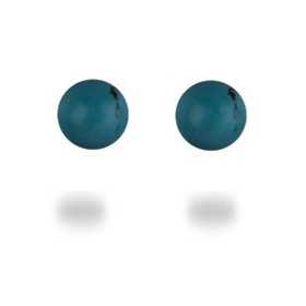 Clous d'oreilles boules de turquoises de 6 mm