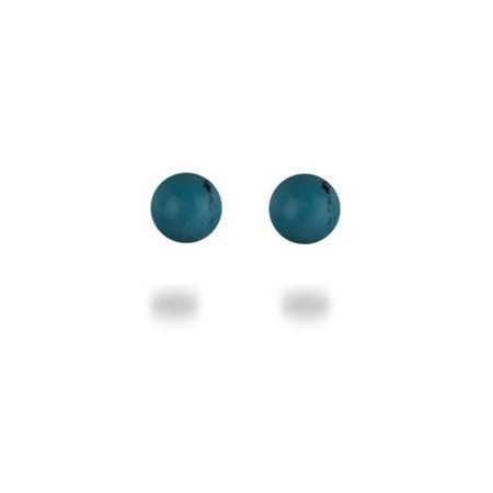 Clous d'oreilles boules de turquoises de 6 mm