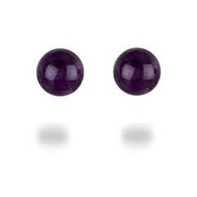 Clous d'oreilles boules d'améthystes de 6 mm