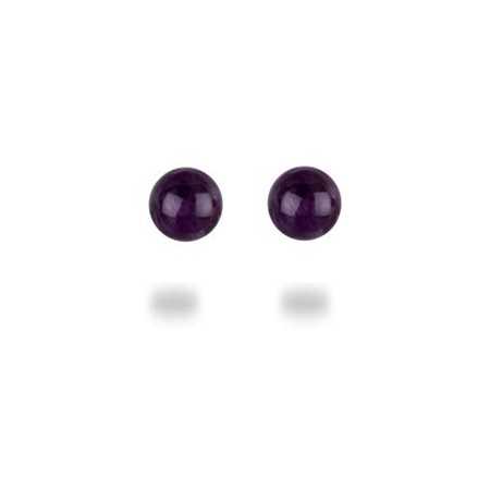 Clous d\'oreilles boules d\'améthystes de 6 mm - Bijouterieonline.com