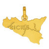 Pendentif carte Sicile en or 18K