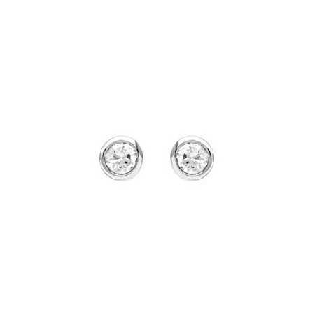 Clous d'oreilles en argent avec oxydes de zirconium