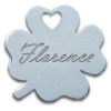 Pendentif en argent trèfle à 4 feuilles avec prénom.