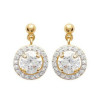 Boucles d'oreilles pendants plaqué or et oxydes de zirconium.