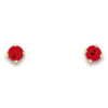 Clous d'oreilles or et rubis de 2,5 mm