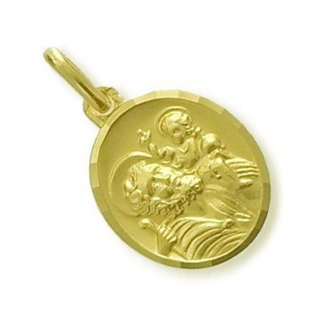 Médaille saint christophe plaqué or.