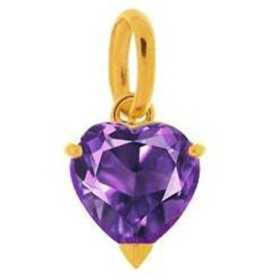 Pendentif or et coeur améthyste de 6 x 6 mm - Bijouterieonline.com