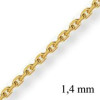 Chaîne or forçat diamantée 1.4 mm - 50 cm