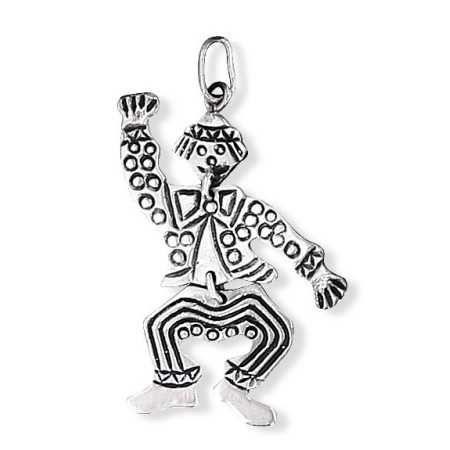 Pendentif clown articulé en argent