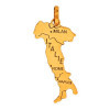 Pendentif carte Italie en or
