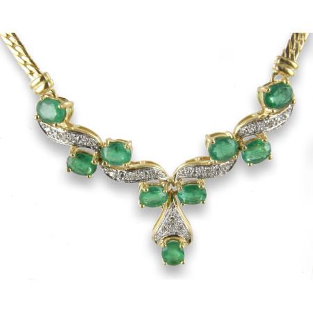 Collier or, émeraudes de 3,05 carats et diamants - Bijouterieonline.com