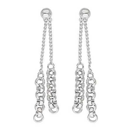 Boucles d'oreilles pendantes en argent.