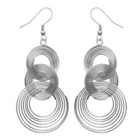 Grandes boucles d'oreilles acier ressorts aplatis