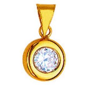 Pendentif en or et oxyde de zirconium SERTI PNEU
