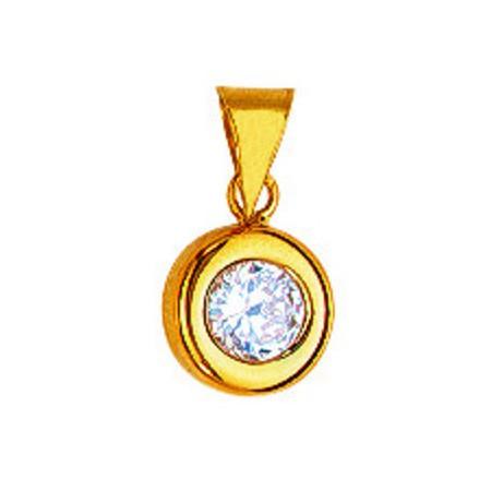 Pendentif en or et oxyde de zirconium serti pneu - Bijouterieonline.com
