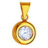 Pendentif en or et oxyde de zirconium SERTI PNEU