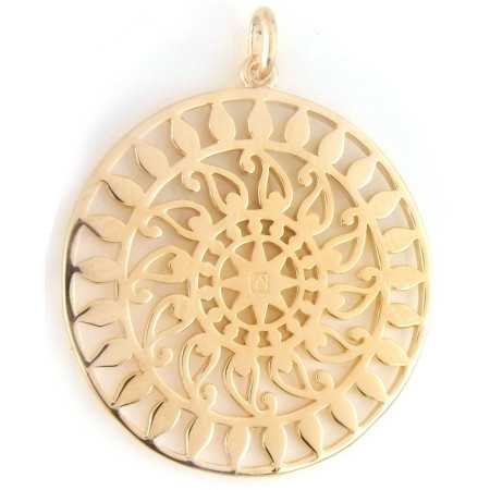 Grand pendentif du soleil plaqué or