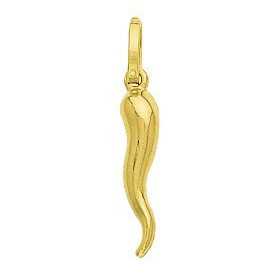 Pendentif porte bonheur corne italienne en or jaune