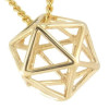 Collier cage d'amour géométrique plaqué or