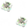 Clous d'oreilles en argent et cristal irisé taille ronde