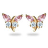 Boucles doreilles papillons plaqué or et oxydes de zirconium rose