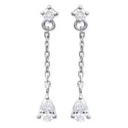 Boucles d'oreilles en argent gouttes oxydes de zirconium