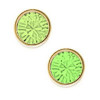 Clous d'oreilles plaqué or zirconium vert