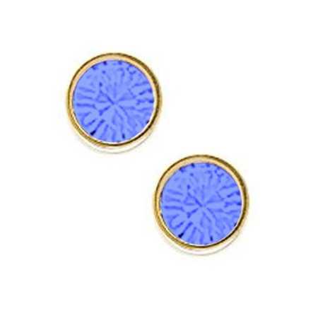 Clous d'oreilles plaqué or zirconium bleu foncé