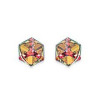 clous d'oreilles argent avec prisme cristal irisé foncé