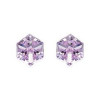 clous d'oreilles argent avec prisme cristal mauve