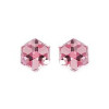 clous d'oreilles argent avec prisme cristal rose