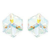 clous d'oreilles argent avec grand prisme cristal irisé