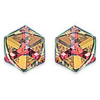 clous d'oreilles argent avec grand prisme cristal irisé foncé